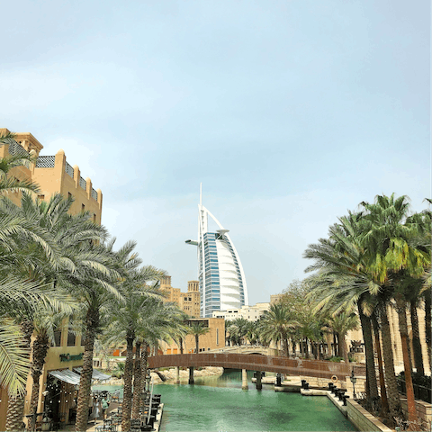 Enjoy walks along The Marina and the Burj Al Arab views, a short drive away