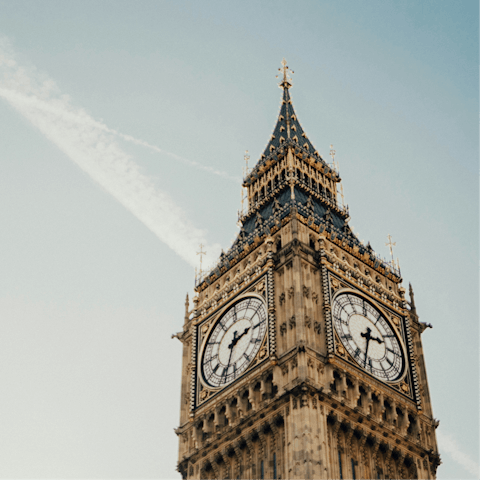 Hop on a river taxi and cruise down the Thames towards Big Ben