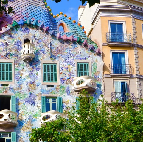Admire Gaudí's iconic Casa Batlló – just a short walk away