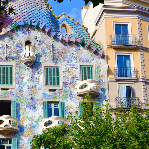 Admire Gaudí's iconic Casa Batlló – just a short walk away