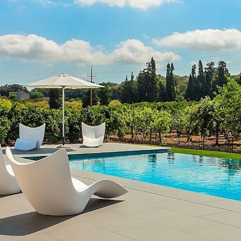 Cool off from the Mallorca sunshine with a dip in the private pool 