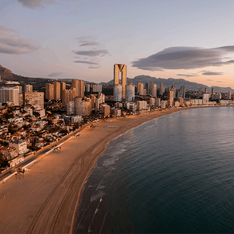 Enjoy vibrant days and nights out on the beachfront of Benidorm