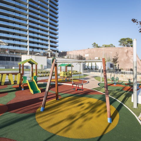 Let little ones let off some steam in the shared playground facilities