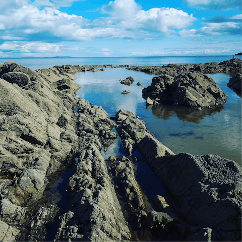 Admire the view at Saundersfoot Harbour, within a six–minute walk away