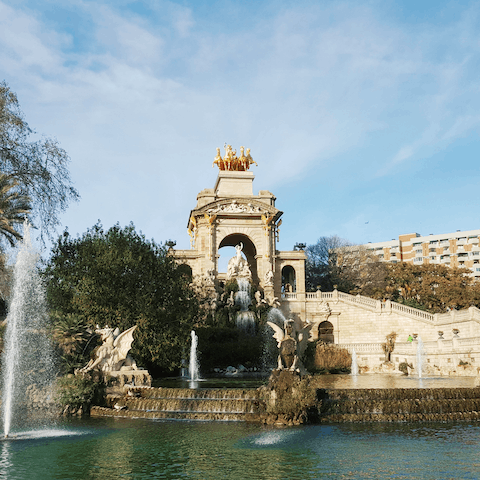 Visit Ciutadella Park with its museum and the Three Dragon Castle