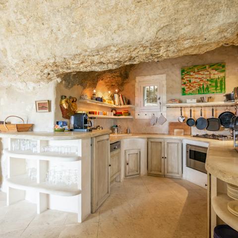 Interiors made from carved cave-rock