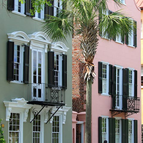 Explore the pastel-coloured townhouses of Columbia