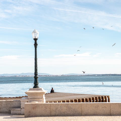 Wander down to the banks of the Tagus in just over a quarter of an hour