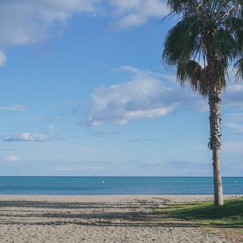 Drive down to the beaches of the Costa del Sol, boasting golden sands, blue seas and palm trees