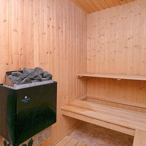 Kick back and relax in your private sauna 