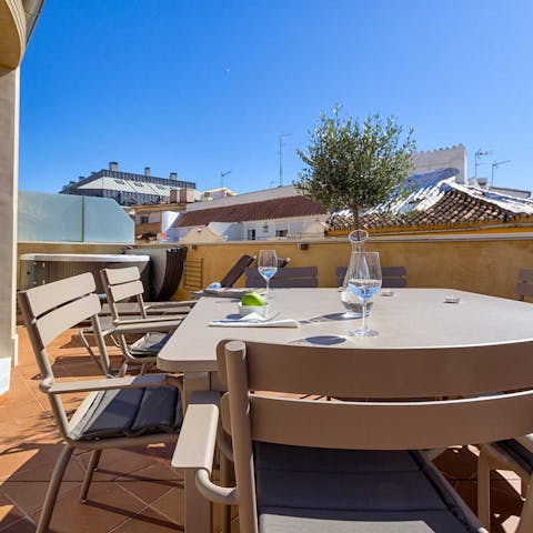 Enjoy relaxed meals afresco and card games out on the sunny terrace
