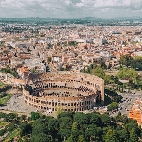 Admire the Colosseum, an eight-minute stroll away