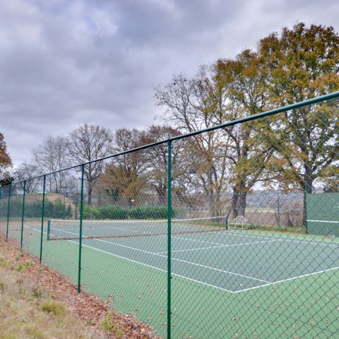 Play a game of tennis at the residence's private courts