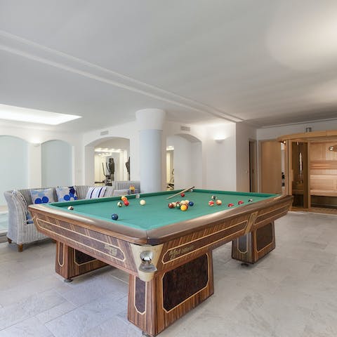 Start up a fierce rivalry with other guests on the pool table