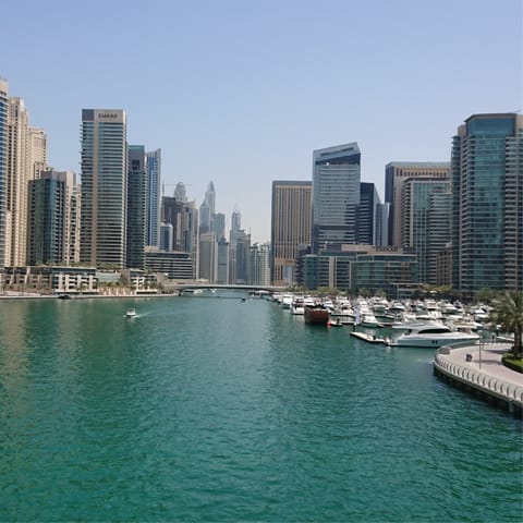 Grab dinner down at Dubai Marina, within walking distance