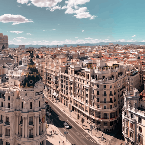 Stroll the streets of Malasaña in Madrid and enjoy coffee shops, bakeries and vintage clothing stores