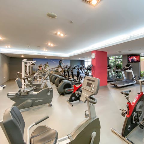 Bank a workout in the impressive shared onsite gym