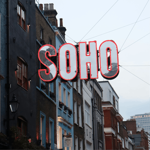 Experience the magic of London from the vibrant heart of Soho 