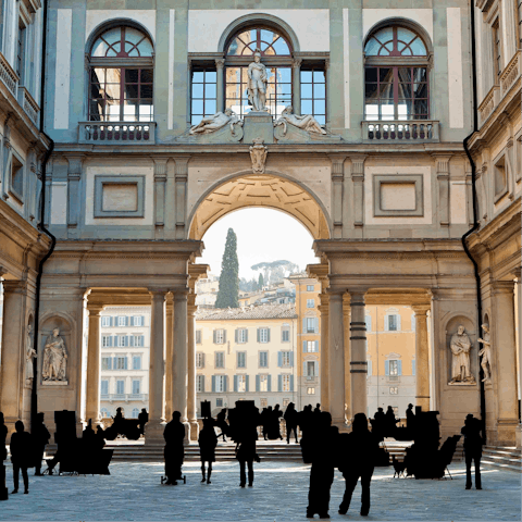 Take in the world-famous art of the Uffizi – it's a five-minute walk