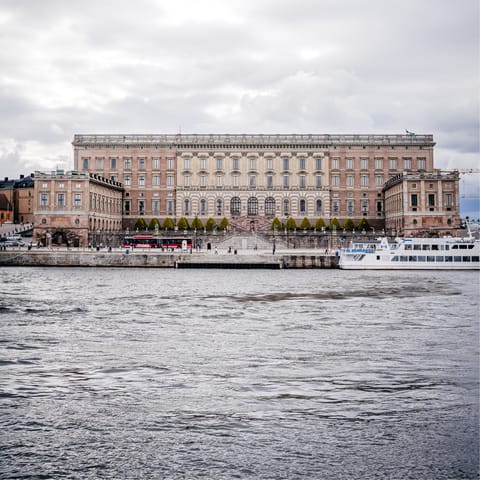 Visit the attractions in Stockholm, including the Royal Palace, a twenty-minute ferry journey from this home