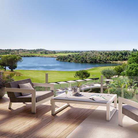 Sit out on the private balcony and enjoy splendid views of the golf course