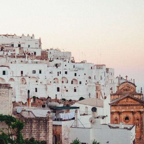 Explore the majestic streets of Ostuni – just a fifteen-minute drive away