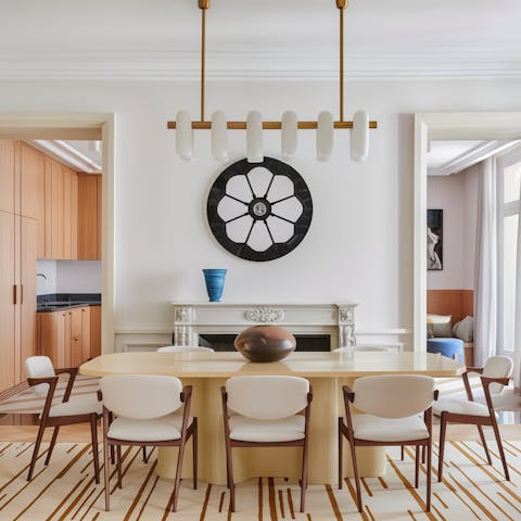 Dine on French cuisine in this chic open-plan space