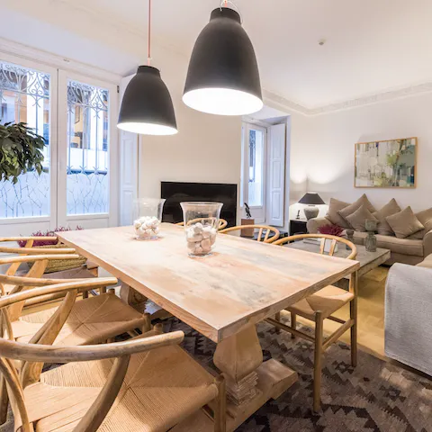 Start the day with coffee and pastries in the light-filled living space