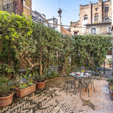 Sit out on the private terrace with an espresso to start your day