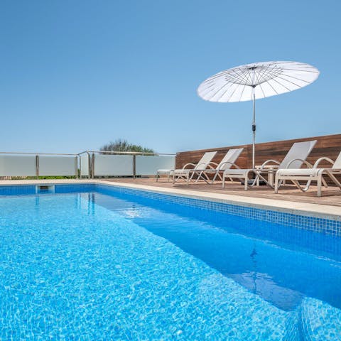 Plunge into the private pool and relax under the Spanish sun