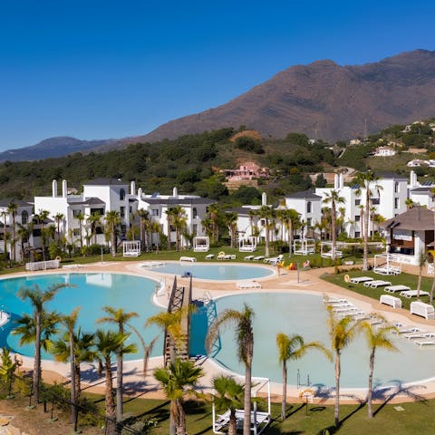 Make a beeline for the shared pools to beat the Marbella heat