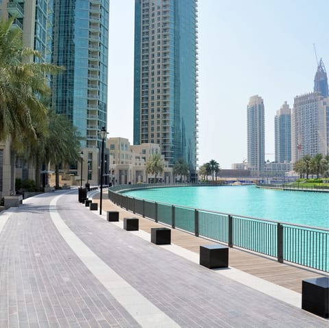 Drive over to Dubai Marina in fifteen minutes for a change of scenery