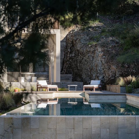 Beat the heat with a dip in the private pool