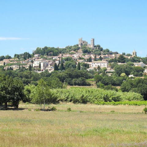 Explore the medieval village of Grimaud, just over fifteen minutes in the car