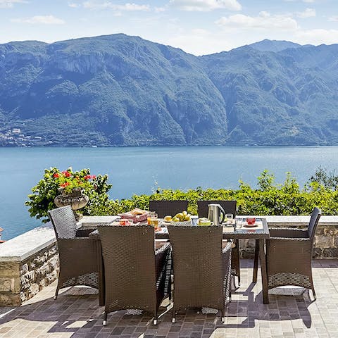 Feast on incredible views and delicious homecooked meals on the terrace
