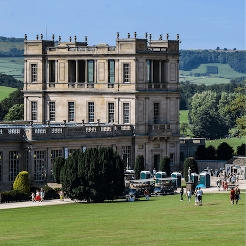 Visit Chatsworth House, home to the Duke and Duchess of Devonshire, a twenty-minute drive away