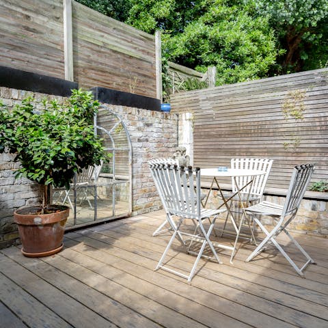 Enjoy an evening aperitif on the private terrace