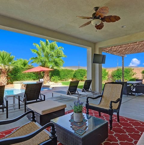 Keep cool in the shade of the covered porch