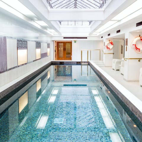 Start your day with a swim in the communal indoor pool