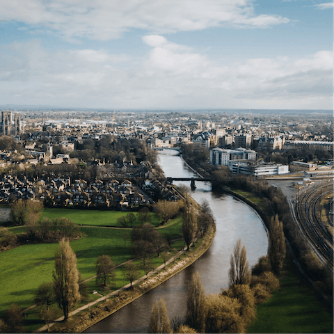 Make the scenic walk to York – around forty minutes
