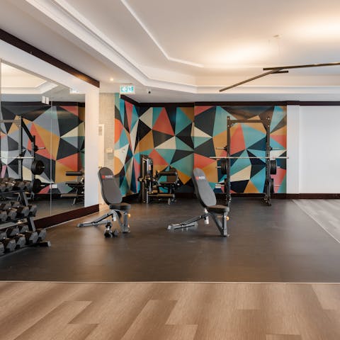 Maintain your morning fitness routine at the on-site gym