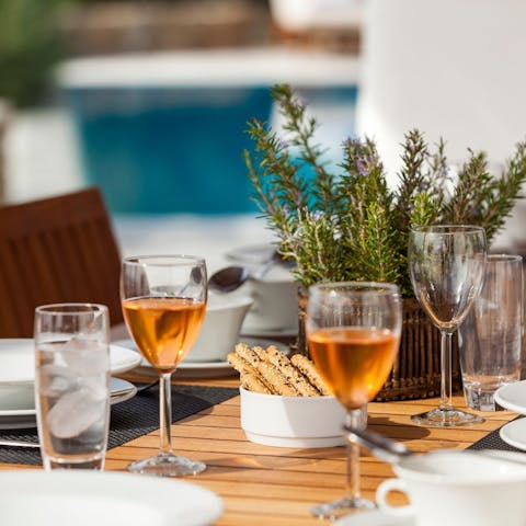 Dine on a delicious feast prepared by a private chef out on the terrace 