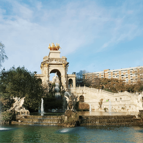 Soak up the sun from Ciutadella Park, a ten-minute walk away