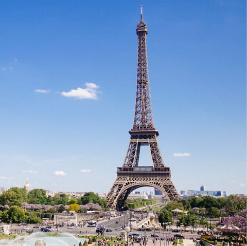 Admire the stunning view from Place du Trocadéro – you can walk or take the metro