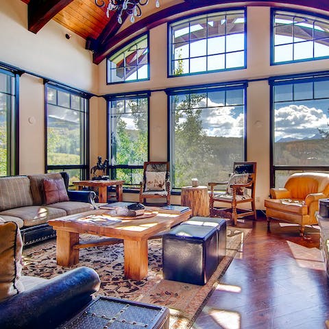 Admire the views from the huge windows in the living room