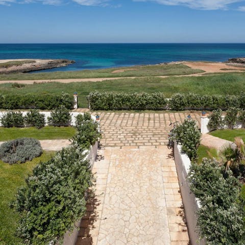 Admire the Mediterranean Sea views from the garden