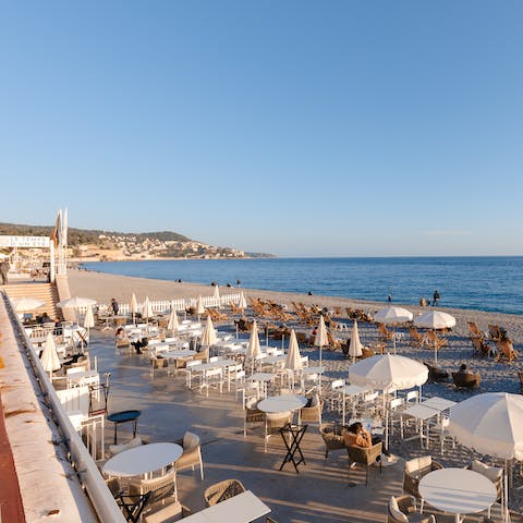 Talk a walk along the Promenade des Anglais, only minutes away