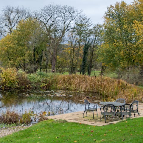 Roam the acres of gardens and woodlands, admiring the views across the fells