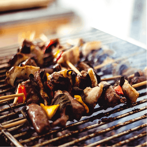 Make use of the home's rooftop grill