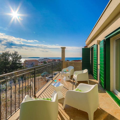 Take in stunning Adriatic sea views from the second floor balcony 